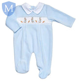 Baby Boys Smocked Velour-Bunny (42JTC8997) (Baby Sleepsuit) Mansuri